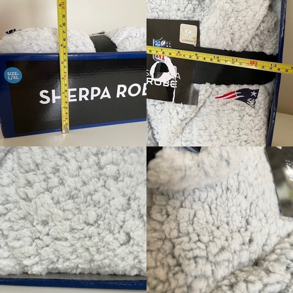 NFL New England Patriots Soft Sherpa Robe with Pockets Men’s size L/XL - Picture 7 of 14